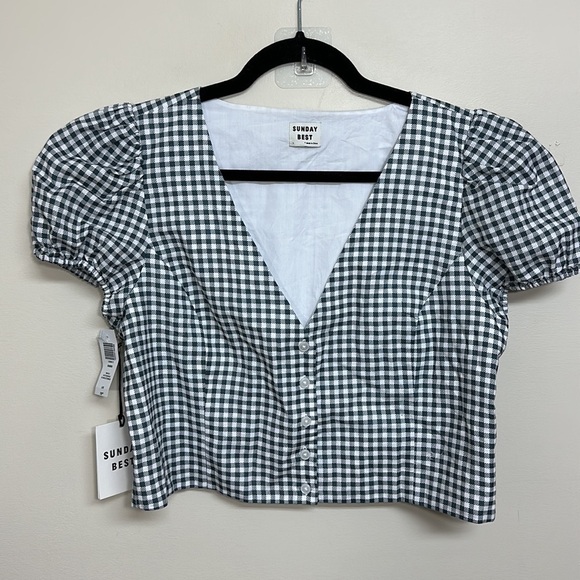 Aritzia Sunday Best Babbs Blouse Button-up Blouse‎ Large NWT - Picture 3 of 8
